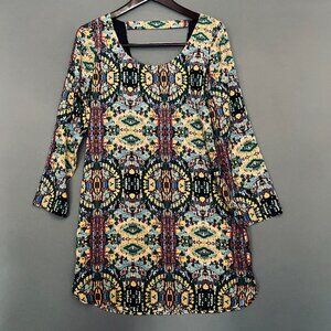 Chelsea & Violet Multicolor Geometric Shift Dress Small
